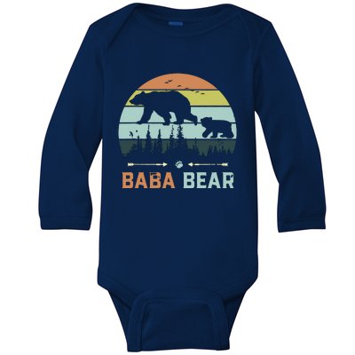 Retro Vintage Baba Bear Baby Long Sleeve Bodysuit