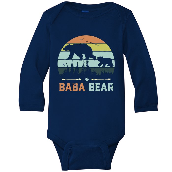 Retro Vintage Baba Bear Baby Long Sleeve Bodysuit