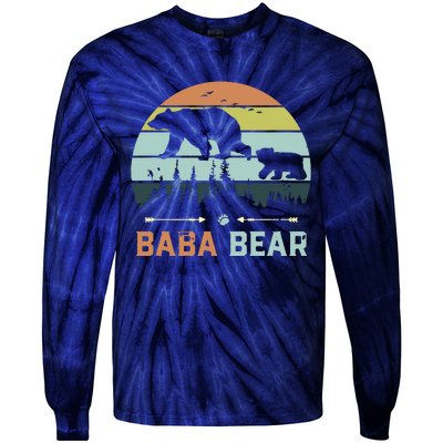 Retro Vintage Baba Bear Tie-Dye Long Sleeve Shirt