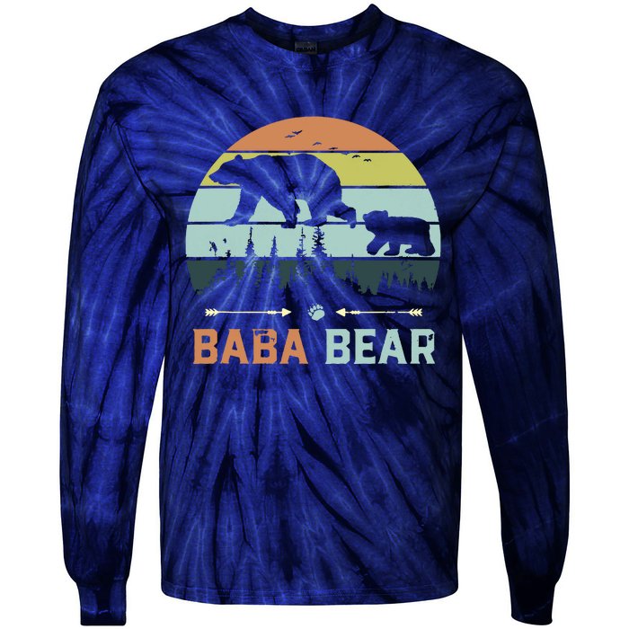 Retro Vintage Baba Bear Tie-Dye Long Sleeve Shirt