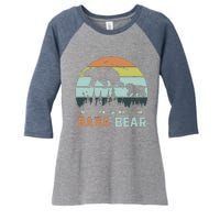 Retro Vintage Baba Bear Women's Tri-Blend 3/4-Sleeve Raglan Shirt