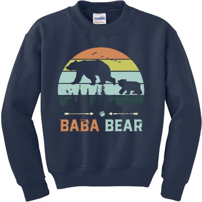 Retro Vintage Baba Bear Kids Sweatshirt