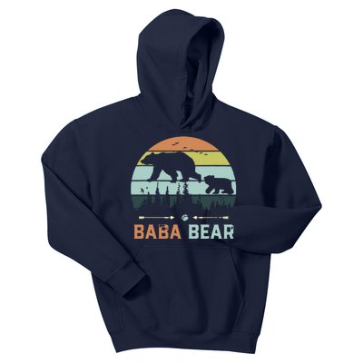 Retro Vintage Baba Bear Kids Hoodie