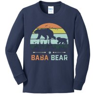 Retro Vintage Baba Bear Kids Long Sleeve Shirt