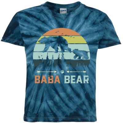 Retro Vintage Baba Bear Kids Tie-Dye T-Shirt