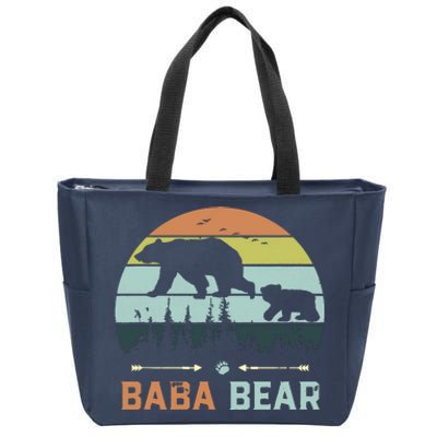 Retro Vintage Baba Bear Zip Tote Bag