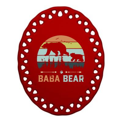 Retro Vintage Baba Bear Ceramic Oval Ornament