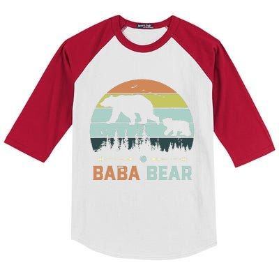 Retro Vintage Baba Bear Kids Colorblock Raglan Jersey