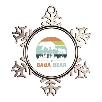 Retro Vintage Baba Bear Metallic Star Ornament