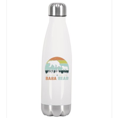 Retro Vintage Baba Bear Stainless Steel Insulated Water Bottle