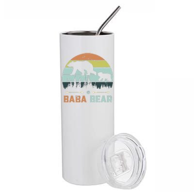 Retro Vintage Baba Bear Stainless Steel Tumbler