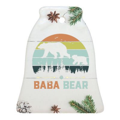 Retro Vintage Baba Bear Ceramic Bell Ornament