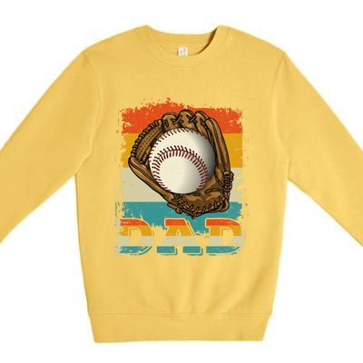 Retro Vintage Baseball Dad Family Matching Fathers Day Meaningful Gift Premium Crewneck Sweatshirt