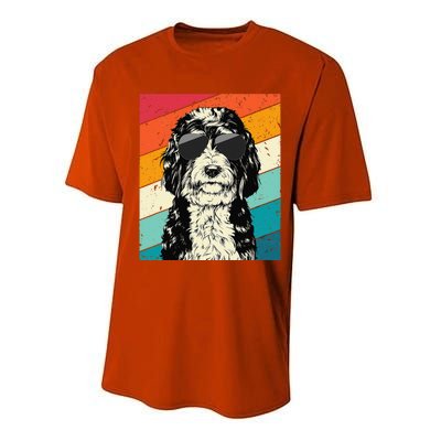 Retro Vintage Bernedoodle With Sunglasses Dog Lovers Performance Sprint T-Shirt