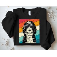 Retro Vintage Bernedoodle With Sunglasses Dog Lovers Sweatshirt