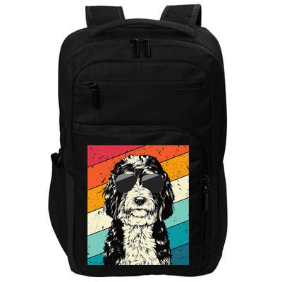 Retro Vintage Bernedoodle With Sunglasses Dog Lovers Impact Tech Backpack