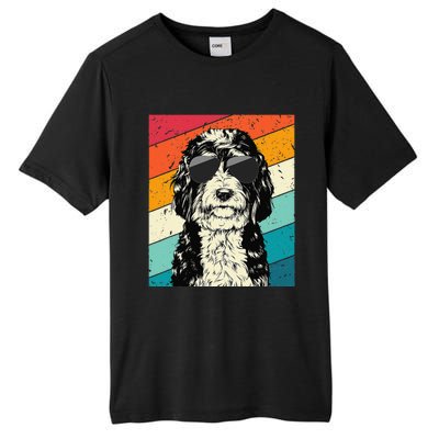 Retro Vintage Bernedoodle With Sunglasses Dog Lovers Tall Fusion ChromaSoft Performance T-Shirt