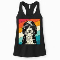 Retro Vintage Bernedoodle With Sunglasses Dog Lovers Womens Tank Top