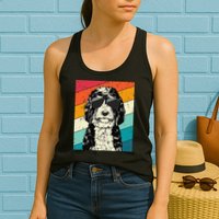 Retro Vintage Bernedoodle With Sunglasses Dog Lovers Womens Tank Top