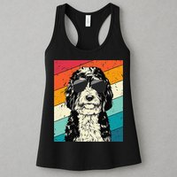 Retro Vintage Bernedoodle With Sunglasses Dog Lovers Womens Tank Top