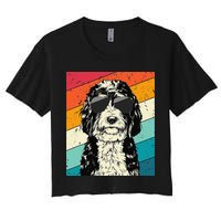 Retro Vintage Bernedoodle With Sunglasses Dog Lovers Crop Top
