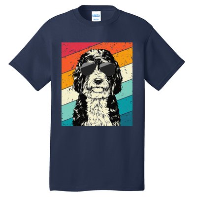 Retro Vintage Bernedoodle With Sunglasses Dog Lovers Tall T-Shirt