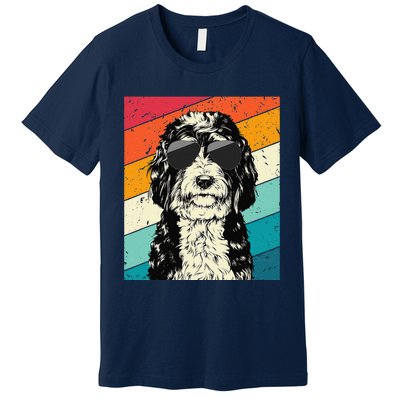 Retro Vintage Bernedoodle With Sunglasses Dog Lovers Premium T-Shirt