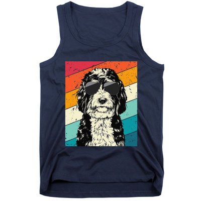 Retro Vintage Bernedoodle With Sunglasses Dog Lovers Tank Top