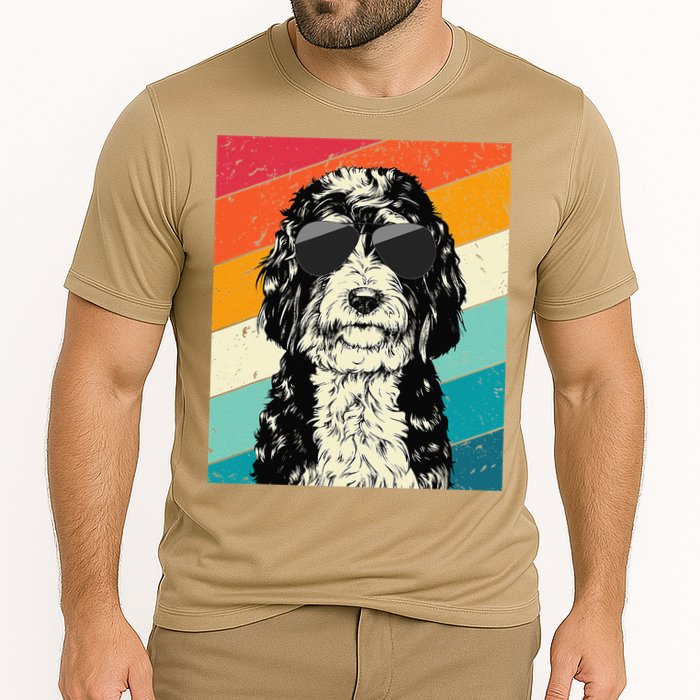 Retro Vintage Bernedoodle With Sunglasses Dog Lovers Performance Shirt