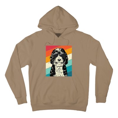 Retro Vintage Bernedoodle With Sunglasses Dog Lovers Hoodie