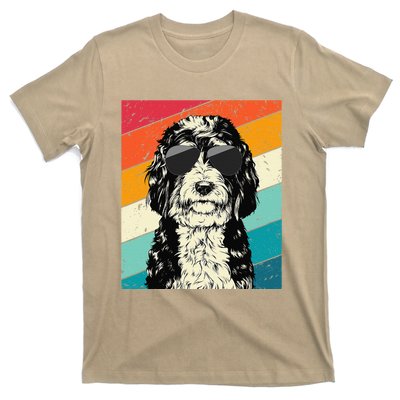 Retro Vintage Bernedoodle With Sunglasses Dog Lovers T-Shirt