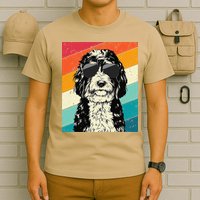 Retro Vintage Bernedoodle With Sunglasses Dog Lovers T-Shirt