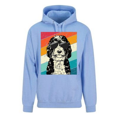 Retro Vintage Bernedoodle With Sunglasses Dog Lovers Unisex Surf Hoodie