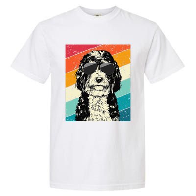 Retro Vintage Bernedoodle With Sunglasses Dog Lovers Garment-Dyed Heavyweight T-Shirt