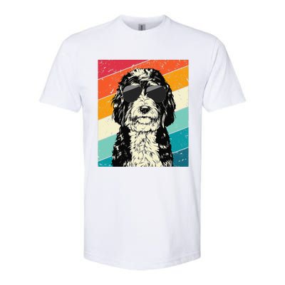 Retro Vintage Bernedoodle With Sunglasses Dog Lovers Softstyle CVC T-Shirt