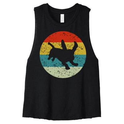 Retro Vintage Basset Hound Women's Racerback Cropped Tank