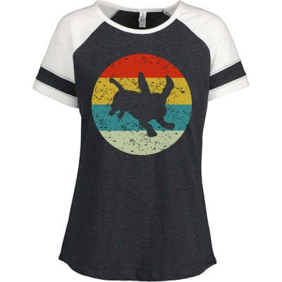 Retro Vintage Basset Hound Enza Ladies Jersey Colorblock Tee