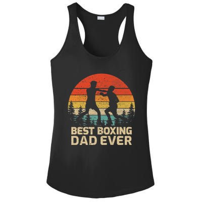 Retro Vintage Best Boxing Dad Ever Fathers Day Gift Ladies PosiCharge Competitor Racerback Tank