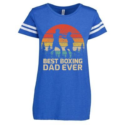 Retro Vintage Best Boxing Dad Ever Fathers Day Gift Enza Ladies Jersey Football T-Shirt