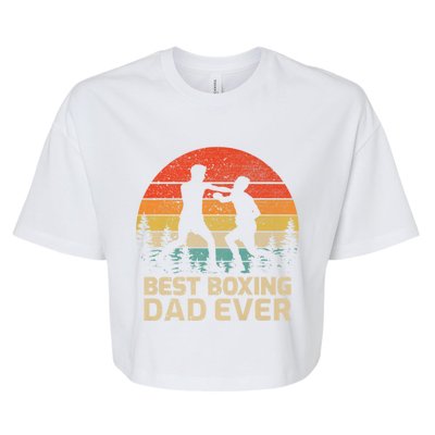 Retro Vintage Best Boxing Dad Ever Fathers Day Gift Bella+Canvas Jersey Crop Tee