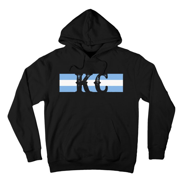 Retro Vintage Blue Stripes Kc Kansas City Hoodie