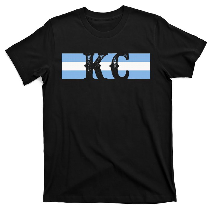 Retro Vintage Blue Stripes Kc Kansas City T-Shirt