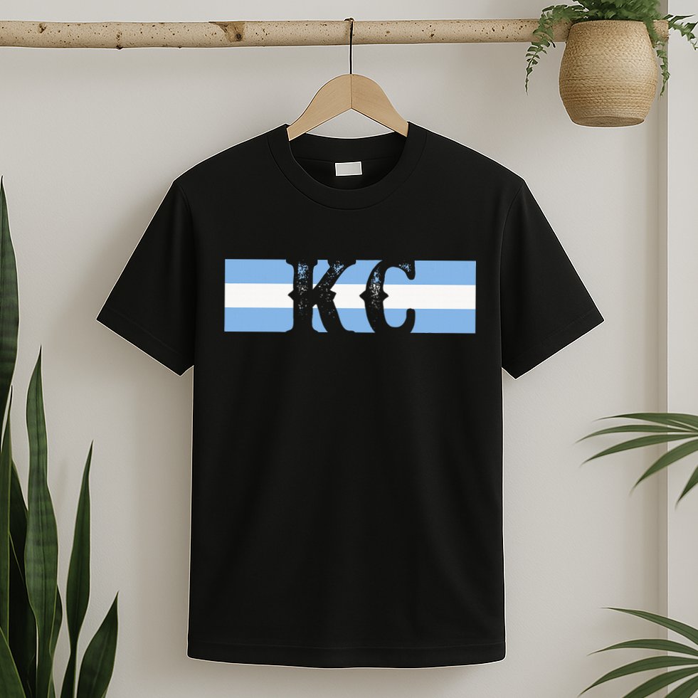 Retro Vintage Blue Stripes Kc Kansas City T-Shirt