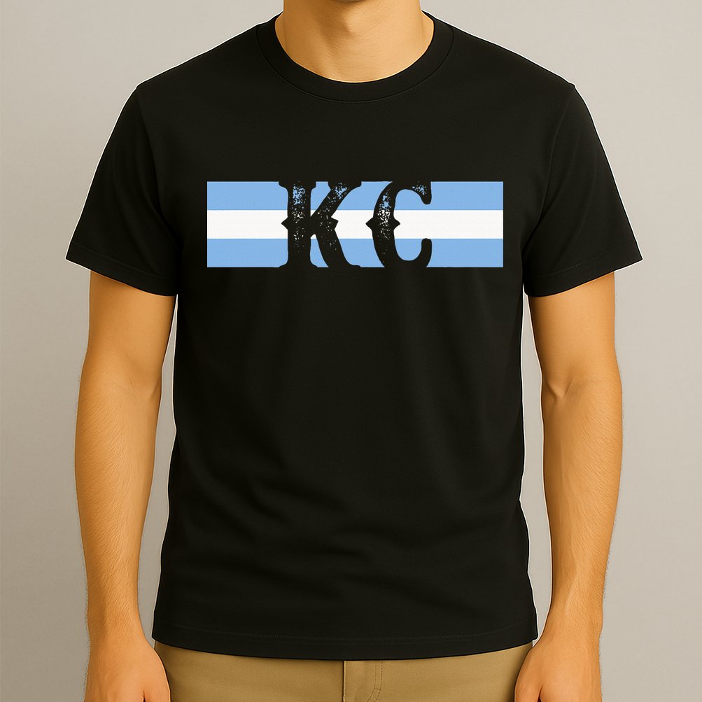 Retro Vintage Blue Stripes Kc Kansas City T-Shirt