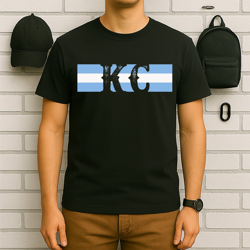 Retro Vintage Blue Stripes Kc Kansas City T-Shirt