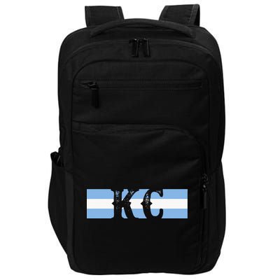 Retro Vintage Blue Stripes Kc Kansas City Impact Tech Backpack