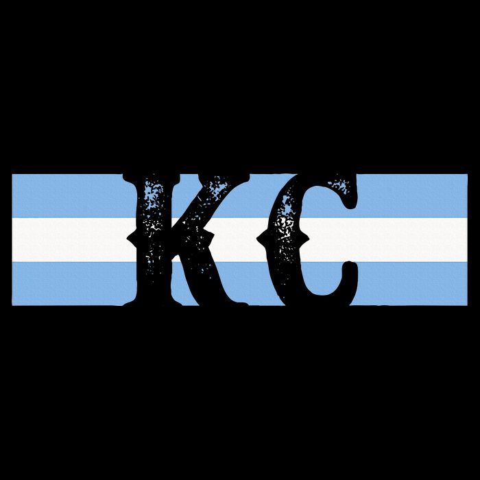 Retro Vintage Blue Stripes Kc Kansas City Button