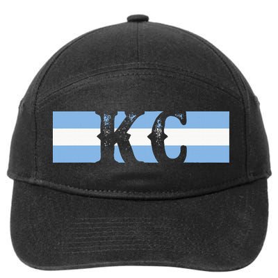Retro Vintage Blue Stripes Kc Kansas City 7-Panel Snapback Hat