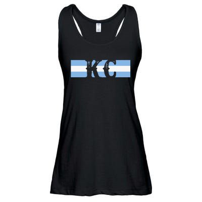 Retro Vintage Blue Stripes Kc Kansas City Ladies Essential Flowy Tank