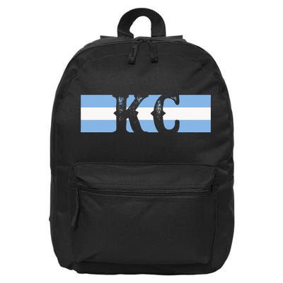 Retro Vintage Blue Stripes Kc Kansas City 16 in Basic Backpack